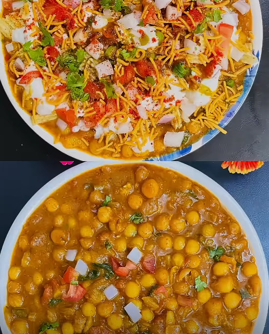 Chola chaat and papdi chaat